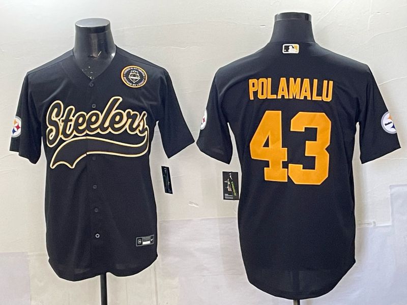 Men 2025 Pittsburgh Steelers #43 Polamalu black 3th generation Joint Name Nike Limited NFL Jersey style 007->washington commanders->NFL Jersey